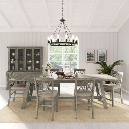Jofran - Telluride Rustic Distressed Pine Upholstered Counter Stool (Set of 2) Driftwood Grey - 2231-BS420KD view 7