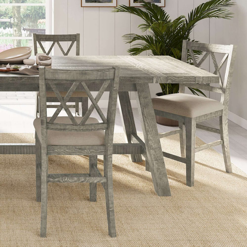 Jofran - Telluride Rustic Distressed Pine Upholstered Counter Stool (Set of 2) Driftwood Grey - 2231-BS420KD view 10
