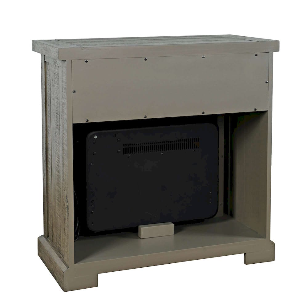 Jofran - Telluride Rustic Farmhouse Solid Wood 32in Electric Fireplace TV Stand Console in Driftwood Grey - 2230-FP32 view 3