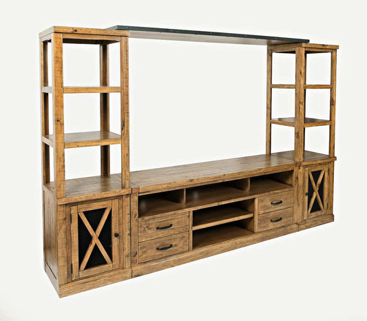 Jofran - Telluride Rustic Pine Entertainment Center with 70in TV Console - Naturally Distressed Telluride - 1802-70-2178KDKT veiw 1