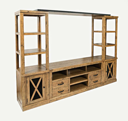 Jofran - Telluride Rustic Pine Entertainment Center with 60in TV Console - Naturally Distressed Telluride - 1802-60-2178KDKT veiw 1