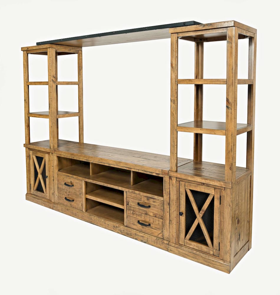 Jofran - Telluride Rustic Pine Entertainment Center with 60in TV Console - Naturally Distressed Telluride - 1802-60-2178KDKT view 3