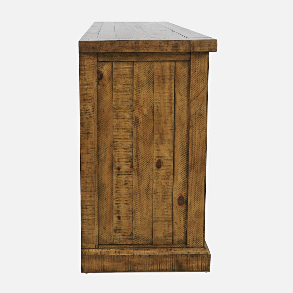 Jofran - Telluride Rustic Solid Pine 60in Storage Console TV Stand with Electric Fireplace, Gold - 1800-FP6032 view 9