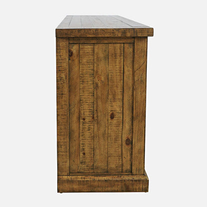 Jofran - Telluride Rustic Solid Pine 60in Storage Console TV Stand with Electric Fireplace, Gold - 1800-FP6032 view 9