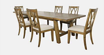 Jofran - Telluride Seven Piece Rustic Distressed Pine 127in Extendable Dining Set, Gold - 1801-42D-7X view 1
