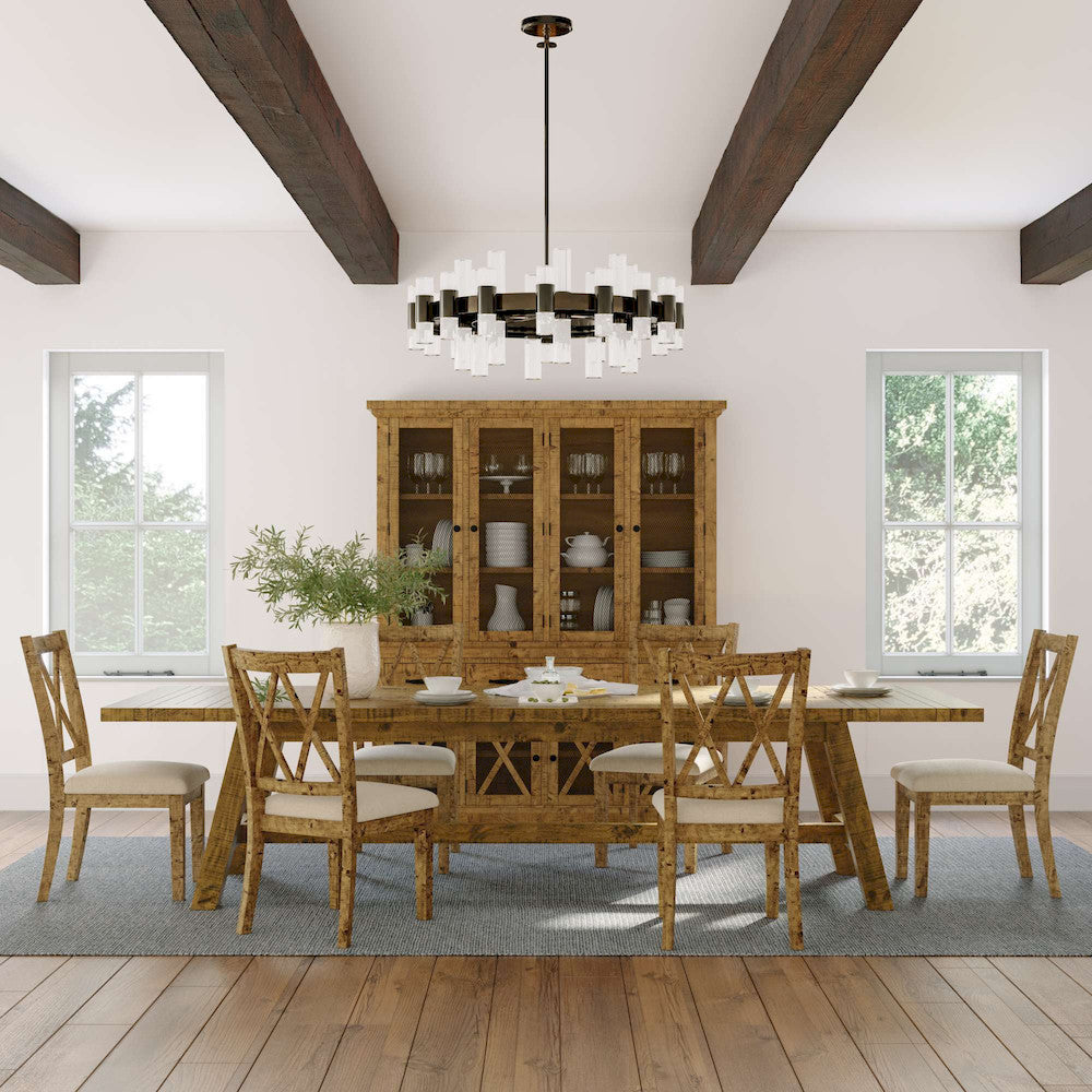 Jofran - Telluride Seven Piece Rustic Distressed Pine 127in Extendable Dining Set, Gold - 1801-42D-7X view 10