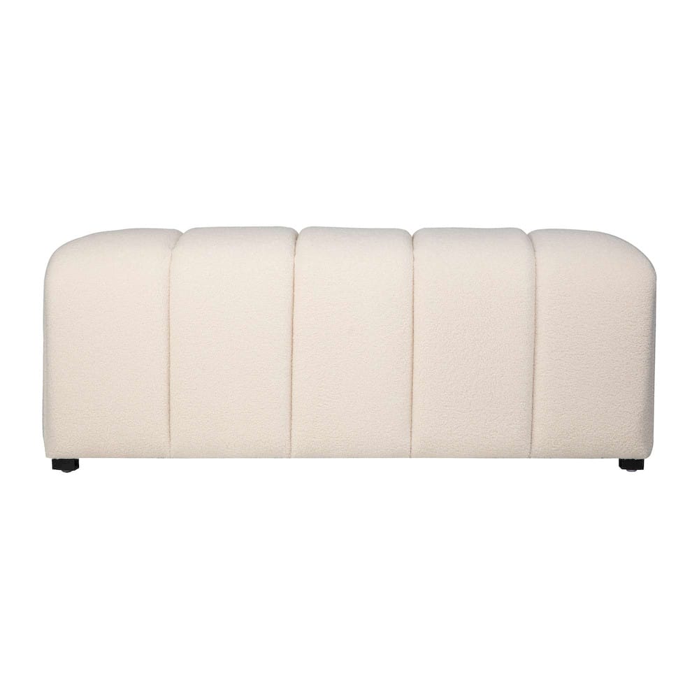 Jofran - Tess Contemporary Modern Ivory Boucle Upholstered Plush Bench, Natural Cream - 2271-TESSBNNAT view 1