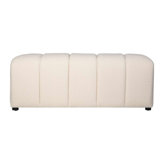 Jofran - Tess Contemporary Modern Ivory Boucle Upholstered Plush Bench, Natural Cream - 2271-TESSBNNAT view 1