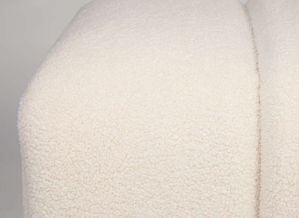 Jofran - Tess Contemporary Modern Ivory Boucle Upholstered Plush Bench, Natural Cream - 2271-TESSBNNAT view 5