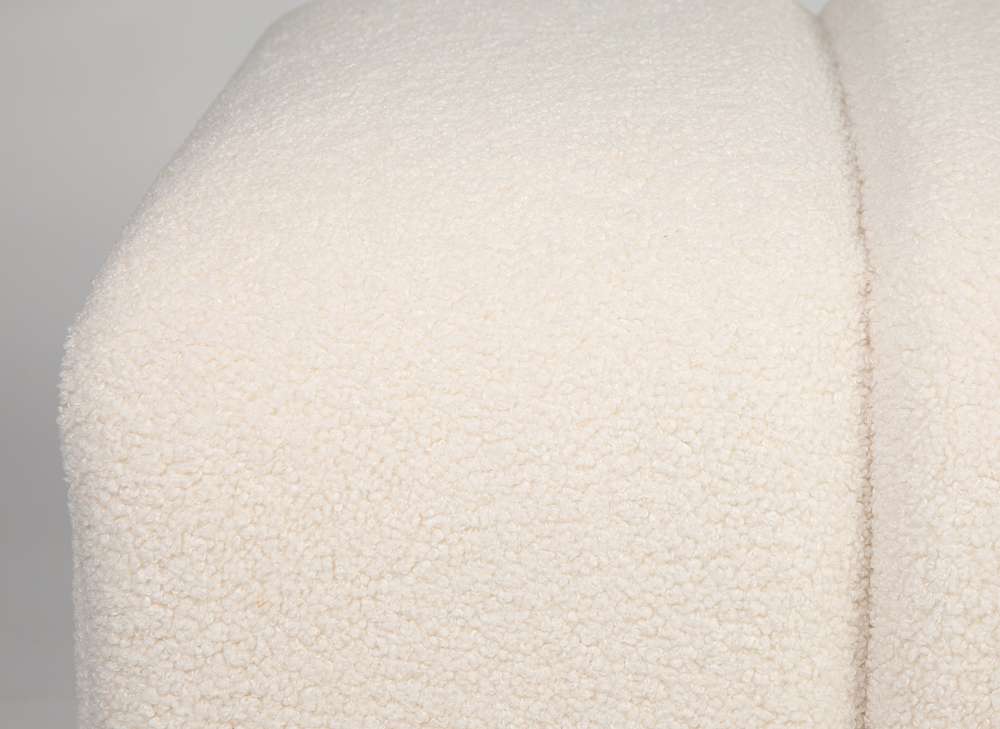 Jofran - Tess Contemporary Modern Ivory Boucle Upholstered Plush Bench, Natural Cream - 2271-TESSBNNAT veiw 2