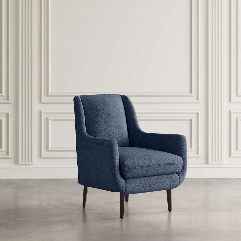 Jofran - Theo Mid-Century Modern Contemporary Upholstered Accent Chair, Navy - THEO-CH-NAVY view 5