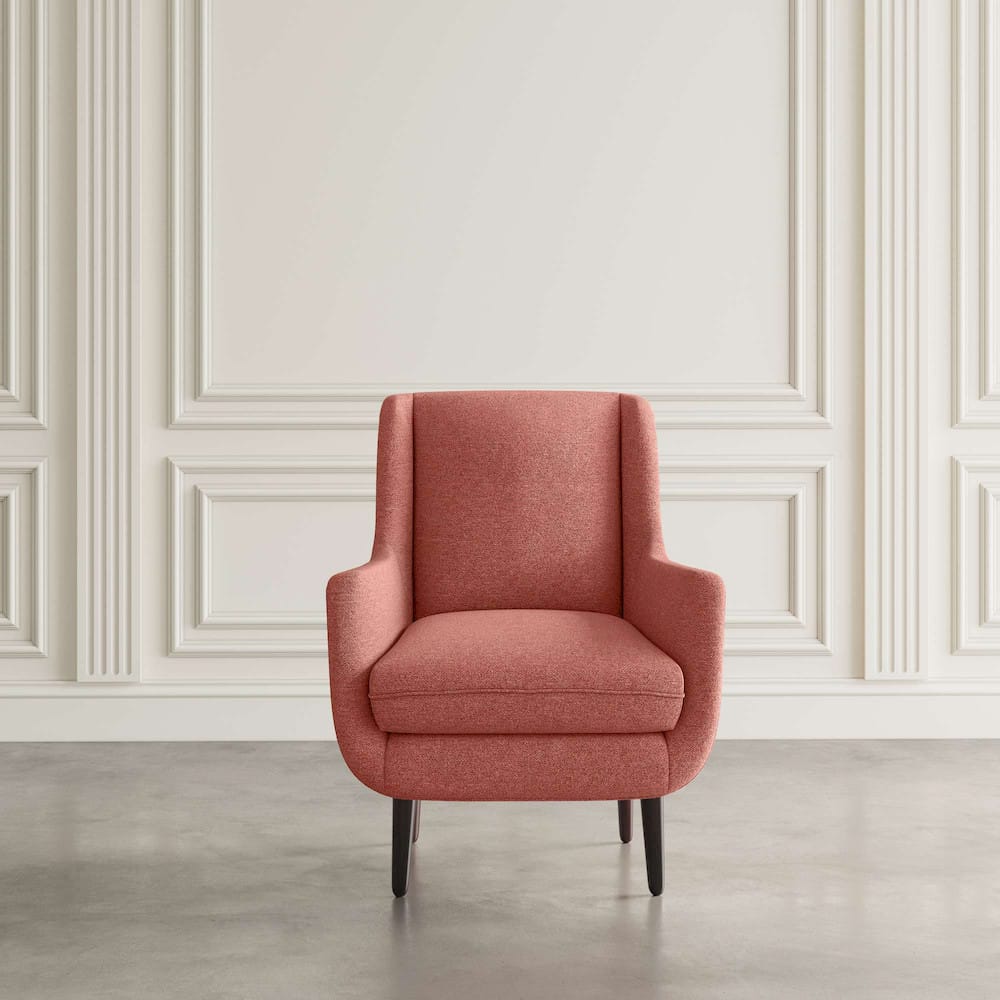 Jofran - Theo Mid-Century Modern Contemporary Upholstered Accent Chair, Rose - THEO-CH-ROSE view 4