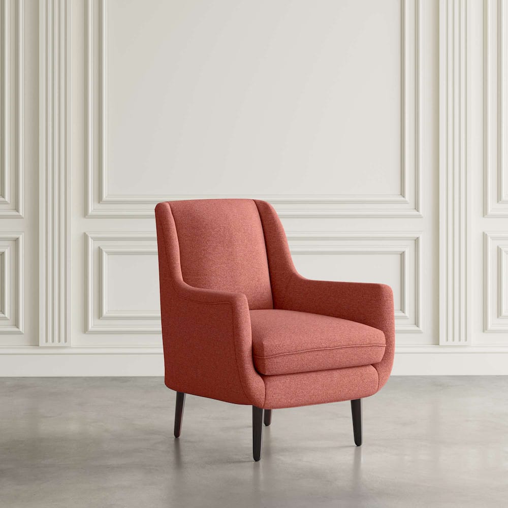 Jofran - Theo Mid-Century Modern Contemporary Upholstered Accent Chair, Rose - THEO-CH-ROSE view 5