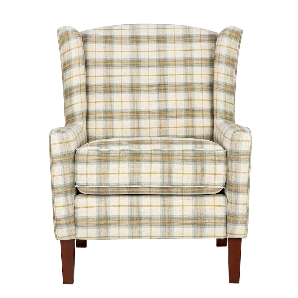 Jofran - Thompson Traditional Classic Wingback Upholstered Accent Chair, Plaid - TAYLOR-CH-MULTI view 1