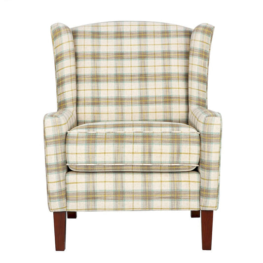 Jofran - Thompson Traditional Classic Wingback Upholstered Accent Chair, Plaid - TAYLOR-CH-MULTI view 1