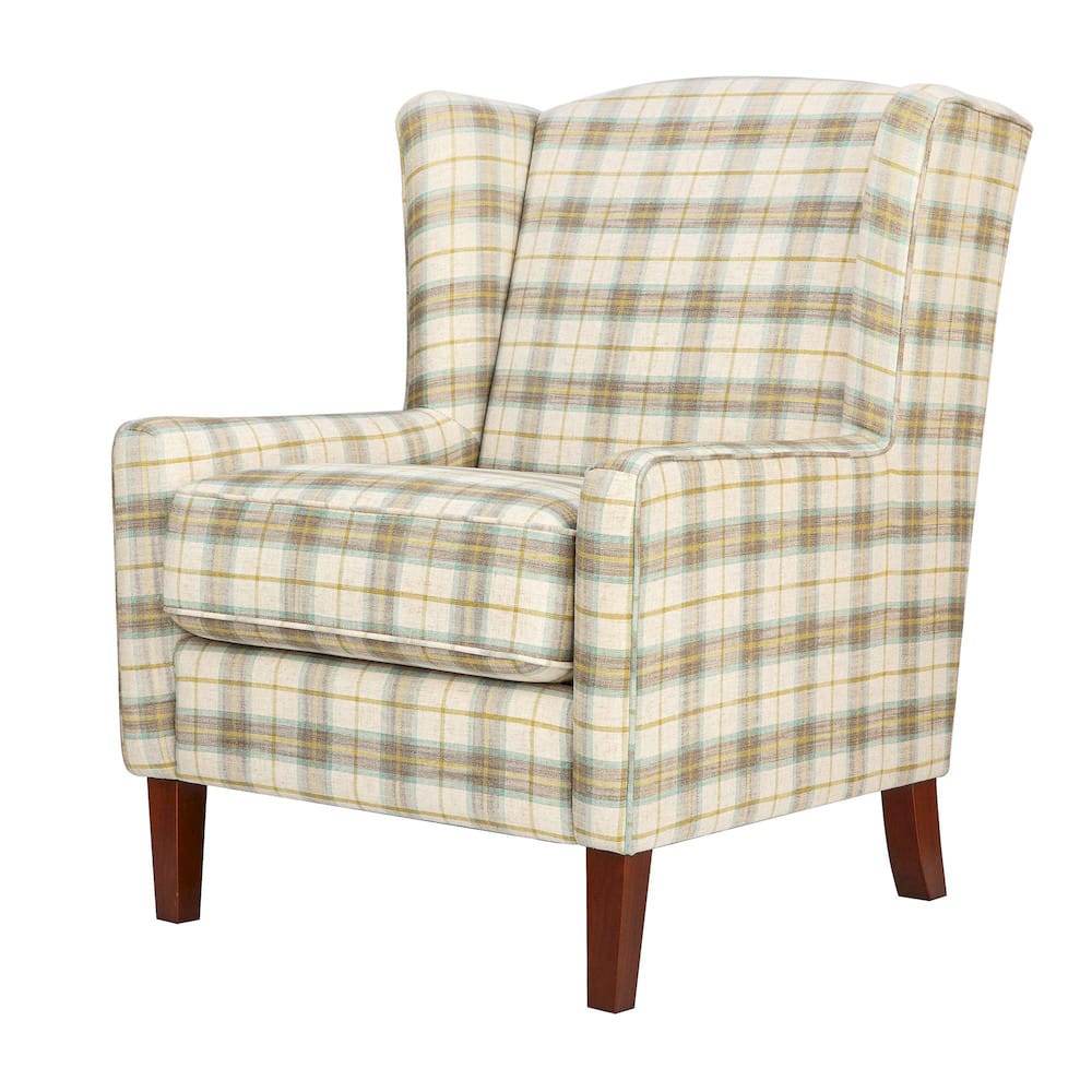 Jofran - Thompson Traditional Classic Wingback Upholstered Accent Chair, Plaid - TAYLOR-CH-MULTI view 2