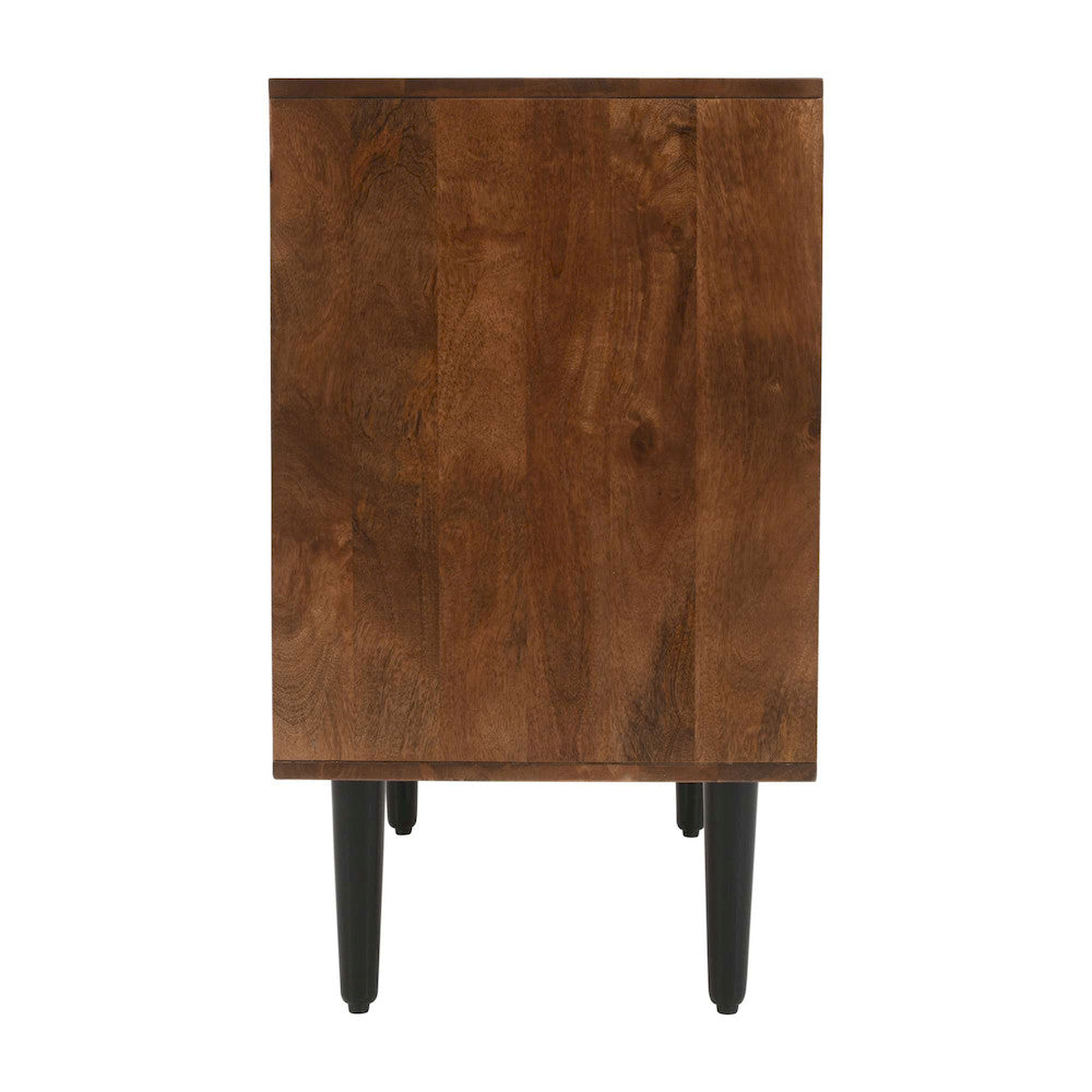 Jofran - Trent 42in Solid Wood Carved Modern Rustic Woven Sideboard Accent Cabinet with Storage - Natural Brown - 2387-42 view 5