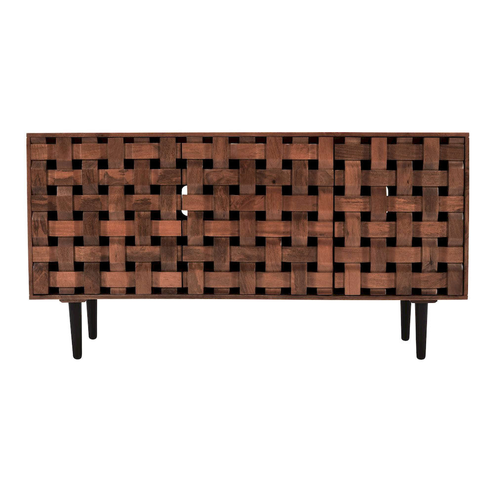 Jofran - Trent 60in Solid Wood Carved Modern Rustic Woven Sideboard Storage Cabinet - 2387-60 view 1