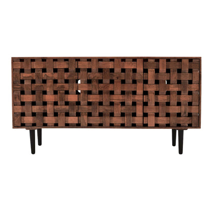 Jofran - Trent 60in Solid Wood Carved Modern Rustic Woven Sideboard Storage Cabinet - 2387-60 view 1