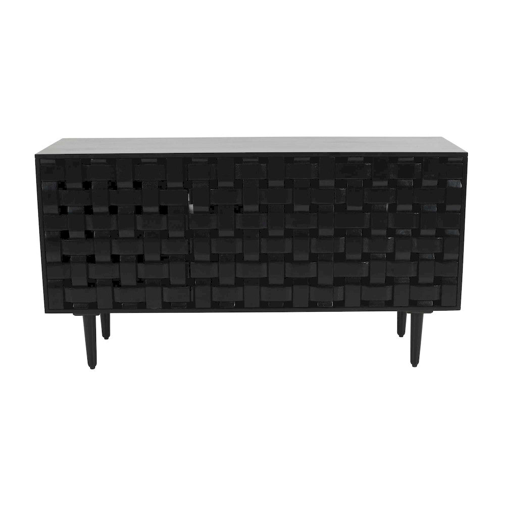 Jofran - Trent 60in Solid Wood Carved Modern Rustic Woven Sideboard Storage Cabinet - 2487-60 view 1