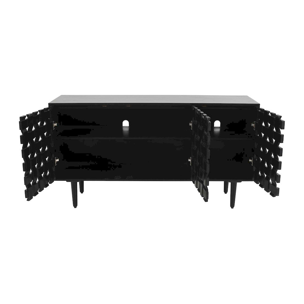 Jofran - Trent 60in Solid Wood Carved Modern Rustic Woven Sideboard Storage Cabinet - 2487-60 view 8