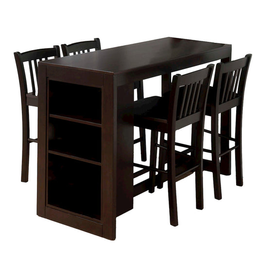 Jofran - Tribeca Five Piece Counter Height 48in Contemporary Dining Set with Cross-Back Barstools and Storage - 810EC-48BS293KDKT view 1