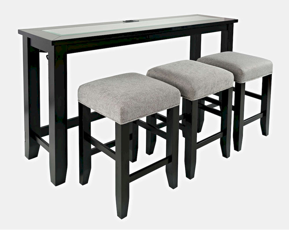 Jofran - Urban Icon 4 Piece Counter Height Dining Table Set with USB Charging - Black - 2001-66 view 1