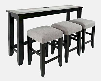 Jofran - Urban Icon 4 Piece Counter Height Dining Table Set with USB Charging - Black - 2001-66 view 1