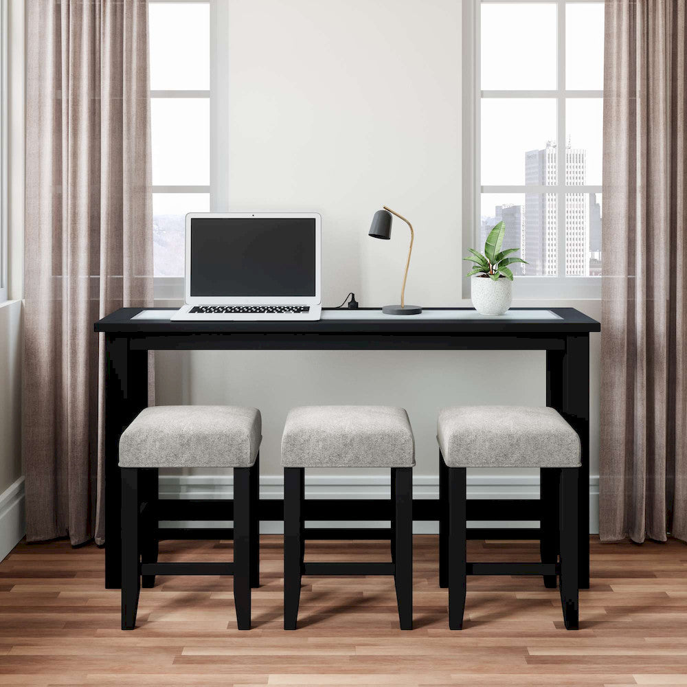 Jofran - Urban Icon 4 Piece Counter Height Dining Table Set with USB Charging - Black - 2001-66 view 12