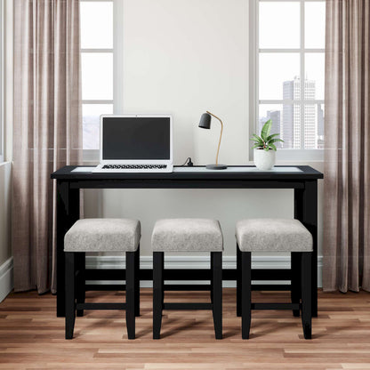 Jofran - Urban Icon 4 Piece Counter Height Dining Table Set with USB Charging - Black - 2001-66 view 12