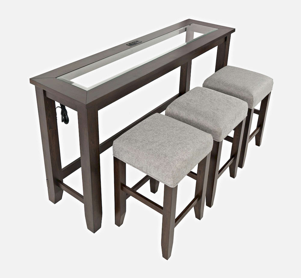 Jofran - Urban Icon 4 Piece Counter Height Dining Table Set with USB Charging - Merlot - 2002-66 view 1