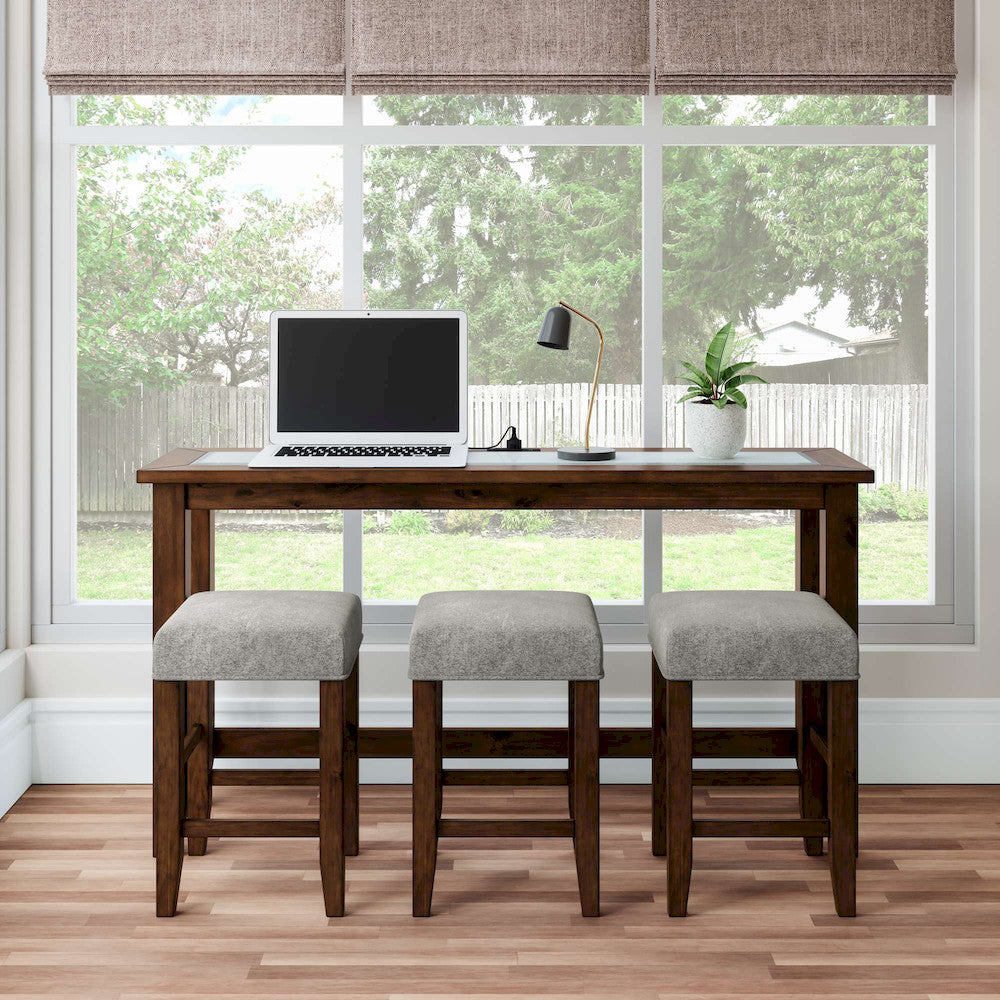 Jofran - Urban Icon 4 Piece Counter Height Dining Table Set with USB Charging - Merlot - 2002-66 view 12