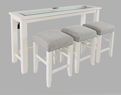 Jofran - Urban Icon 4 Piece Counter Height Dining Table Set with USB Charging - White - 2000-66 view 1