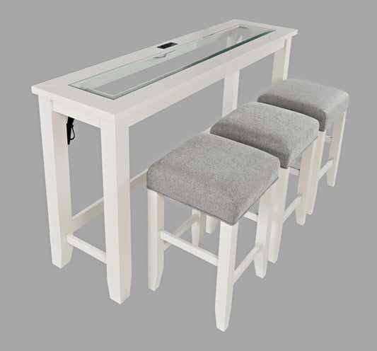Jofran - Urban Icon 4 Piece Counter Height Dining Table Set with USB Charging - White - 2000-66 view 2