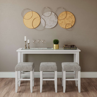 Jofran - Urban Icon 4 Piece Counter Height Dining Table Set with USB Charging - White - 2000-66 view 12