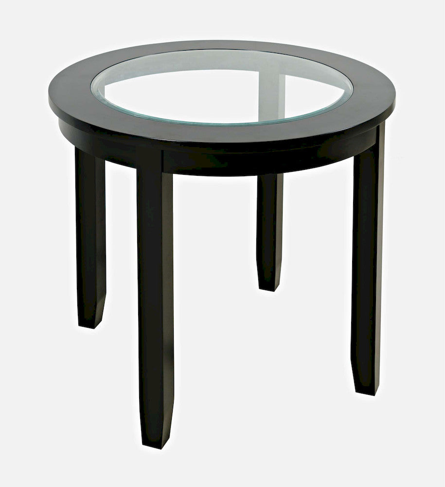 Jofran - Urban Icon 42in Round Counter Height Glass Inlay Dining Table - Black - 2004-36 view 2