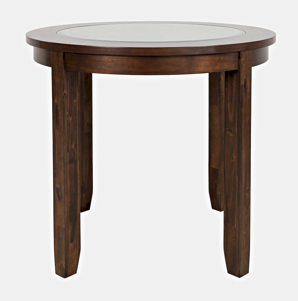 Jofran - Urban Icon 42in Round Counter Height Glass Inlay Dining Table - Merlot - 2005-36 view 1