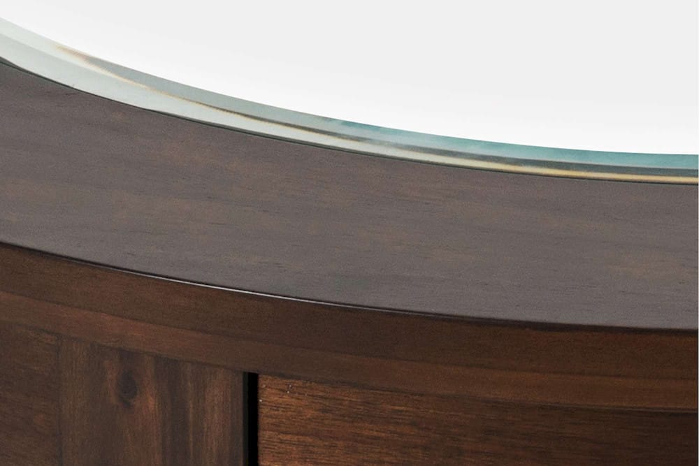 Jofran - Urban Icon 42in Round Counter Height Glass Inlay Dining Table - Merlot - 2005-36 view 4