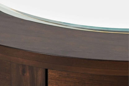 Jofran - Urban Icon 42in Round Counter Height Glass Inlay Dining Table - Merlot - 2005-36 view 4