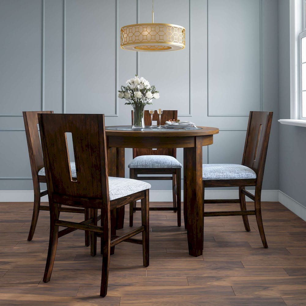 Jofran - Urban Icon 42in Round Counter Height Glass Inlay Dining Table - Merlot - 2005-36 view 6