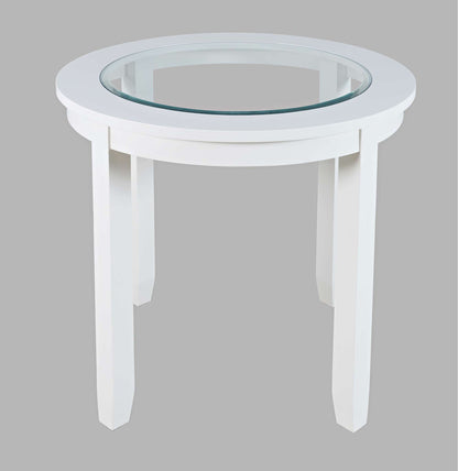 Jofran - Urban Icon 42in Round Counter Height Glass Inlay Dining Table - White - 2003-36 view 1