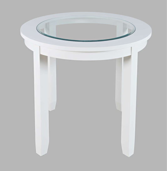 Jofran - Urban Icon 42in Round Counter Height Glass Inlay Dining Table - White - 2003-36 view 1
