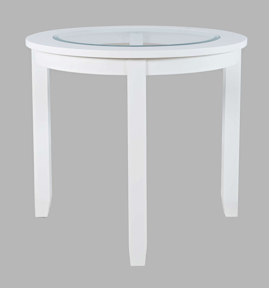 Jofran - Urban Icon 42in Round Counter Height Glass Inlay Dining Table - White - 2003-36 view 2