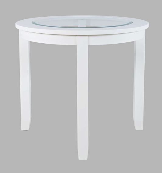 Jofran - Urban Icon 42in Round Counter Height Glass Inlay Dining Table - White - 2003-36 view 2