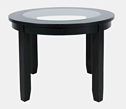 Jofran - Urban Icon 42in Round Glass Inlay Dining Table - Black - 2004-42 view 1