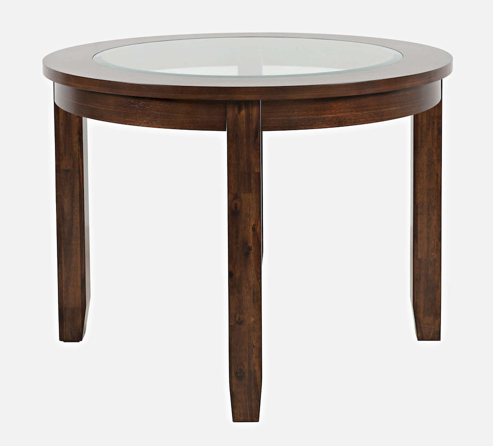 Jofran - Urban Icon 42in Round Glass Inlay Dining Table - Merlot - 2005-42 view 2