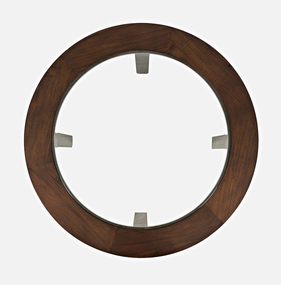 Jofran - Urban Icon 42in Round Glass Inlay Dining Table - Merlot - 2005-42 view 4