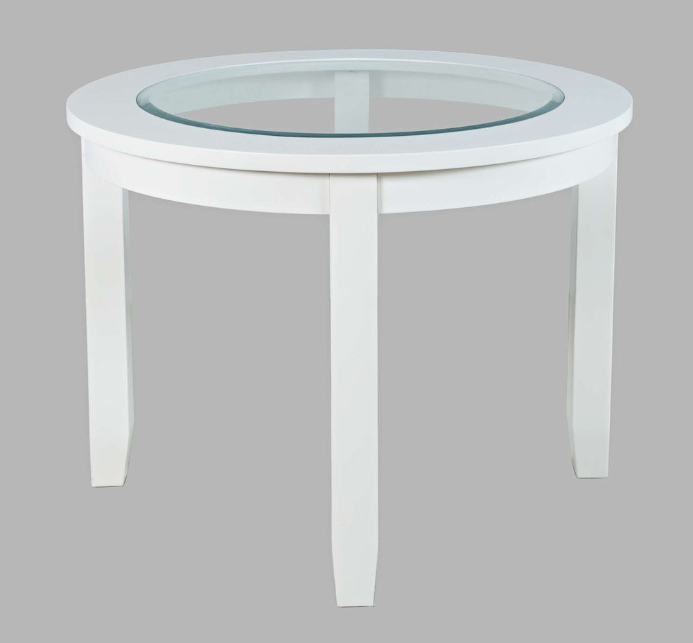 Jofran - Urban Icon 42in Round Glass Inlay Dining Table - White - 2003-42 view 2