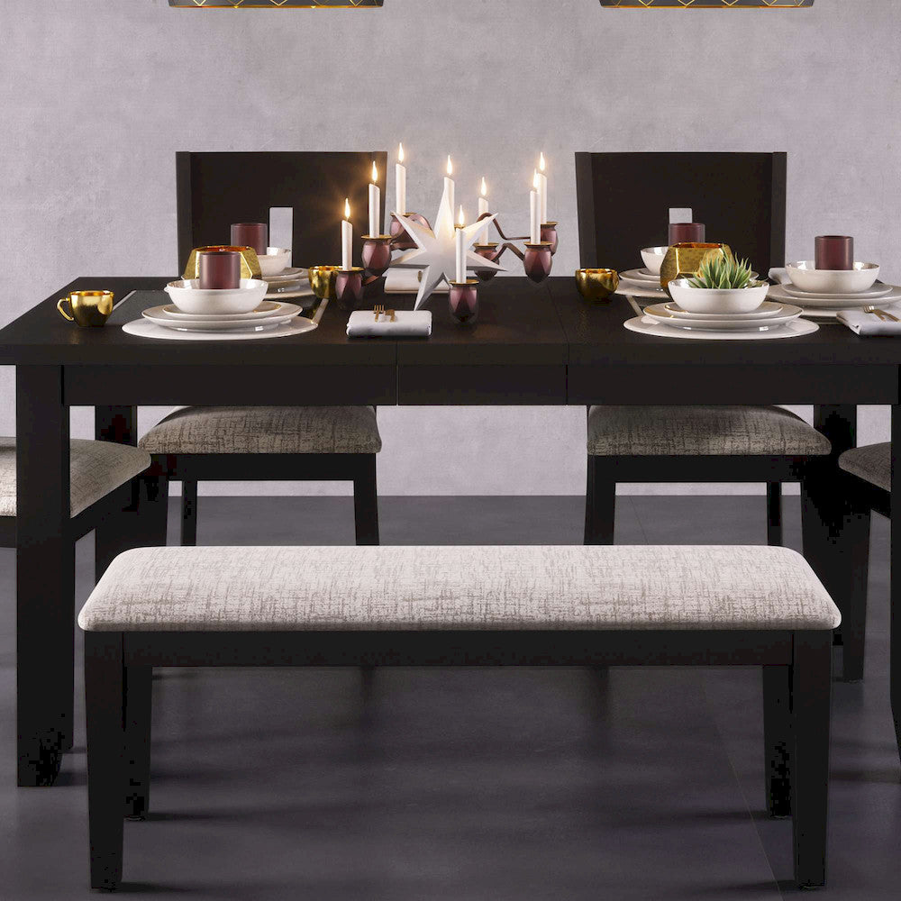 Jofran - Urban Icon 45in Upholstered Dining Bench - Black - 2004-45KD view 6
