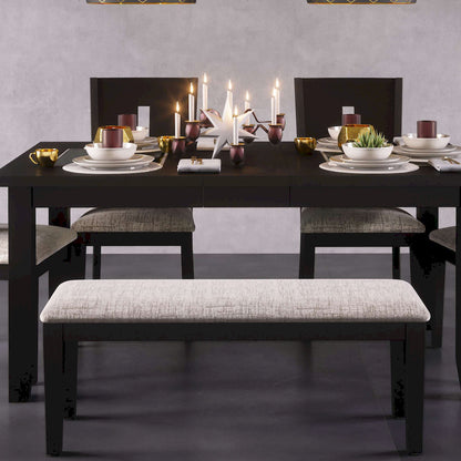 Jofran - Urban Icon 45in Upholstered Dining Bench - Black - 2004-45KD view 6